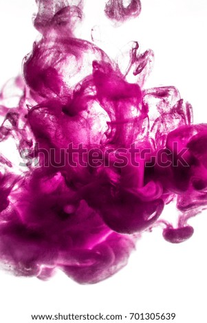 Acrylic colors and ink in water. Abstract frame background. Isolated on white.
