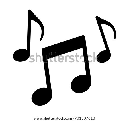 Music notes, song, melody or tune flat vector icon for musical apps and websites Royalty-Free Stock Photo #701307613