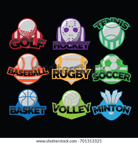 9 sport team logo vector