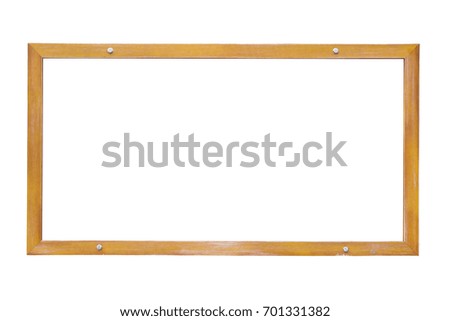 Wood frame isolated on white background.