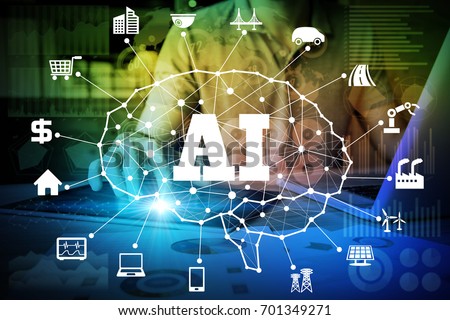AI(Artificial Intelligence) concept. deep learning. Royalty-Free Stock Photo #701349271