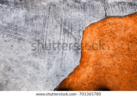 Orange and Raw concrete Grunge Wall Background