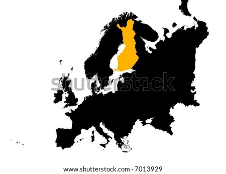 Europe with Finland map. Mercator Projection.