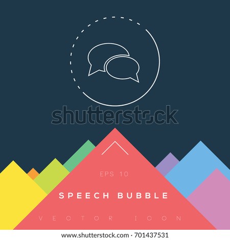 Speech bubble icon design on modern flat background