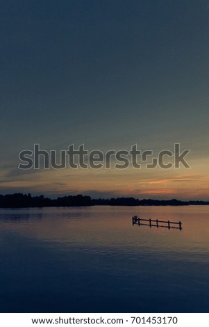 Beautiful view on a lake during a sunset