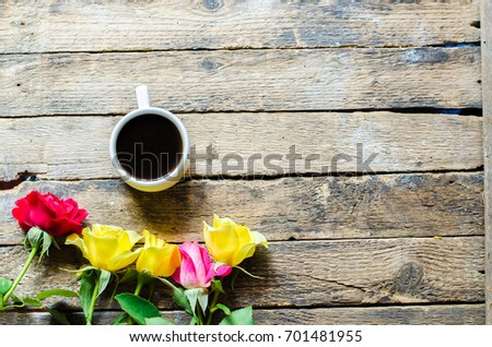 Coffee, flowers