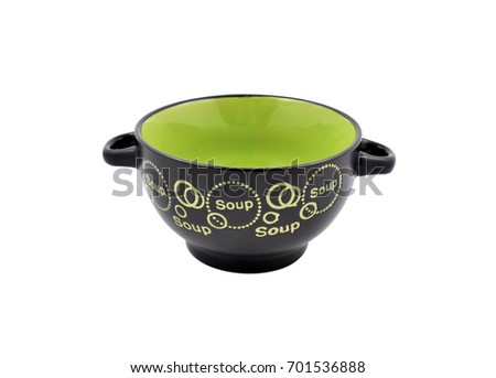 Soup dish stock images. Bowl isolated on a white background