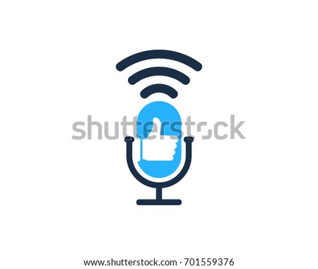 Top Podcast Icon Logo Design Element