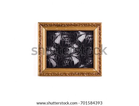Photo frame with a black cloth, frame with a veil