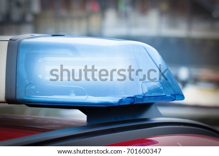 blue light from a fire car