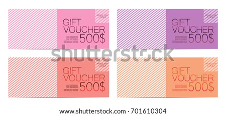 Candy color concept,Gift voucher card template,Classic pattern design