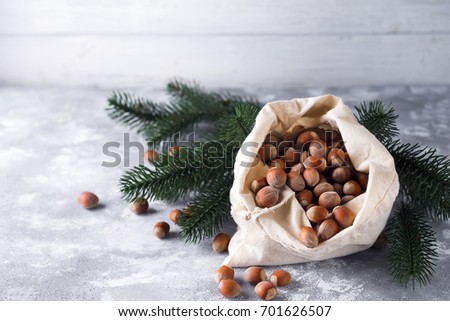 Hazelnuts in a bag