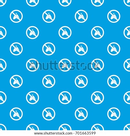 No moth sign pattern repeat seamless in blue color for any design. Vector geometric illustration