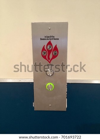 Elevator down button pressed