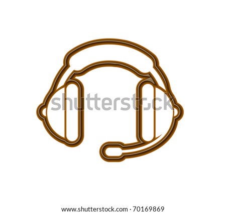 Chocolate headphones icon heart for valentine vector design element.