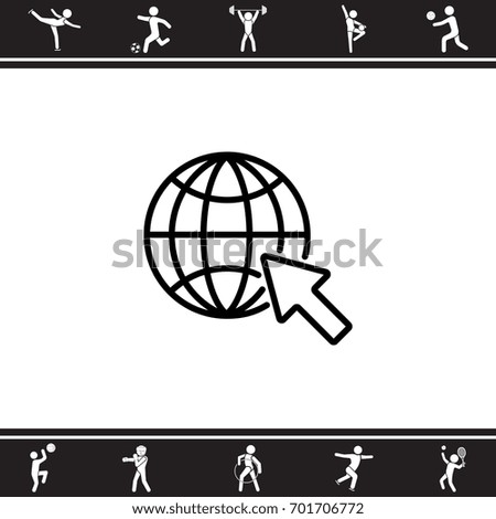 Web line icon. Globe, go to web