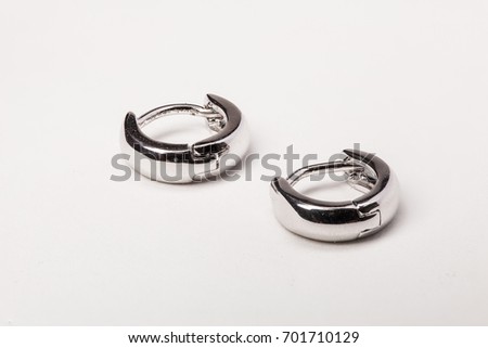 A beautiful pair of earrings isolated on a white background