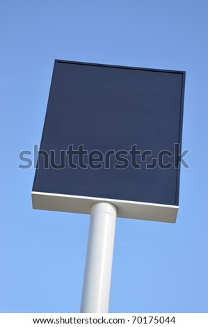 Outdoor Blank Advertisement Sign with Clear Blue Sky