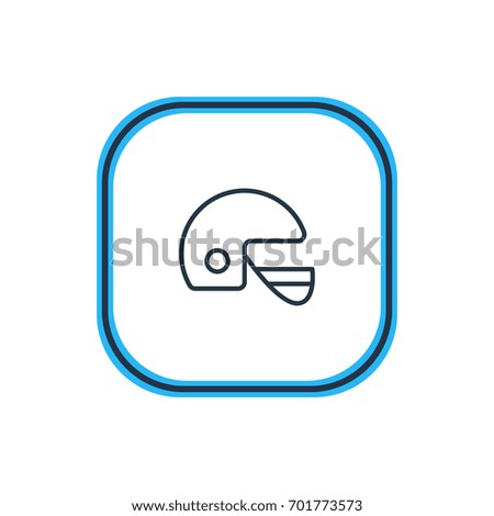 Vector Illustration Of Racer Hat Outline. Beautiful Fitness Element Also Can Be Used As Helmet Element.