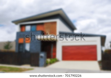 Blurred unfocused picture of house