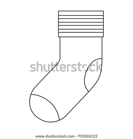 monochrome silhouette of one sock vector illustration