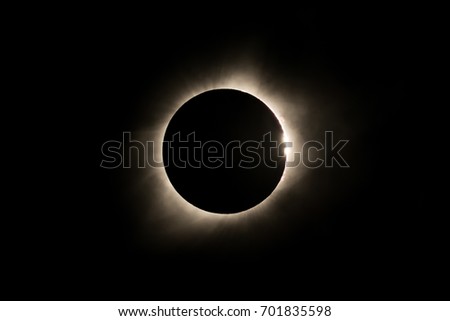 White Total Solar Eclipse with Bailey Beads and Prominence