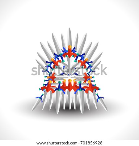 Iron throne for computer games design. Vector illustration in flat style
