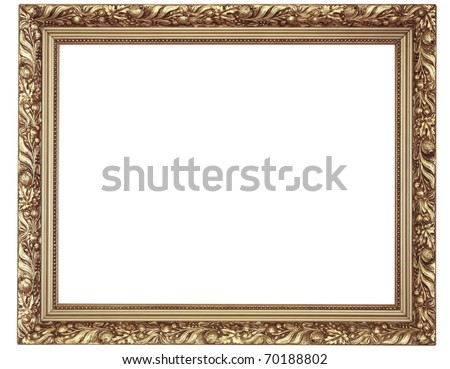 old antique gold picture frame. Isolated over white background 
See my portfolio for more