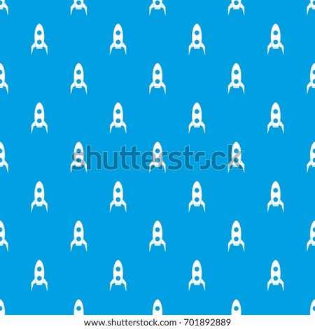 Rocket pattern repeat seamless in blue color for any design. Vector geometric illustration