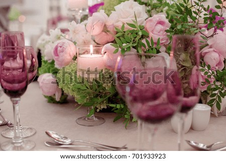 wedding decorations with flowers. picture with soft focus