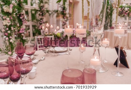 wedding decorations with flowers. picture with soft focus