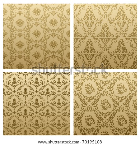 Raster seamless vintage backgrounds brown baroque Pattern. Vector copy search in my portfolio
