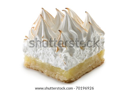Slice of lemon pie on isolated background