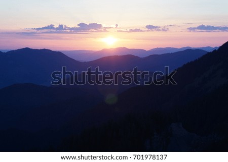 Sunrise in the mountains
