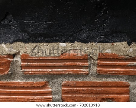 Decorative wall with bricks painted color