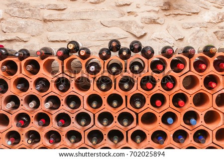 Wine cellar at home Royalty-Free Stock Photo #702025894