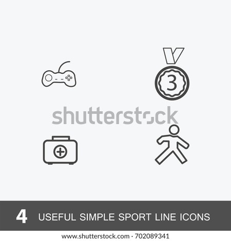 4 useful simple sport icons.