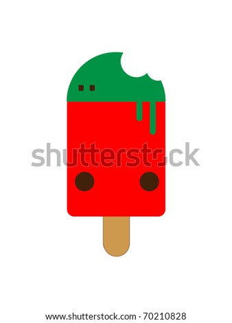 Strawberry Ice Cream Bar lolly Isolated on White Background
