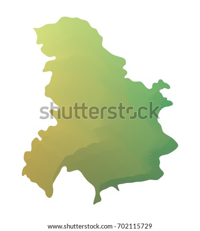 Green vector map of Yugoslavia. Isolated illustration on white background