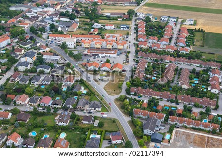 Austria Muenchendorf streets buildings aerial view photography photo