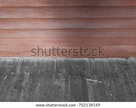 Wall and floor wood planks