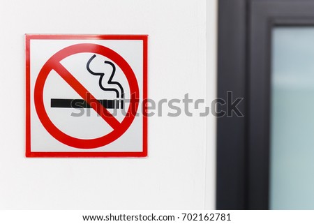 No Smoking sign in the building