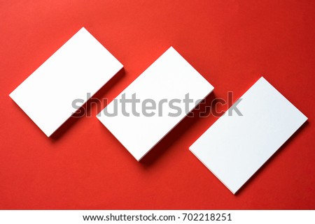 Business card on color background.