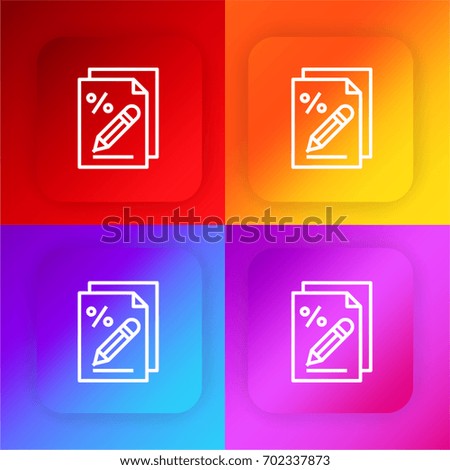 Tax four color gradient app icon set