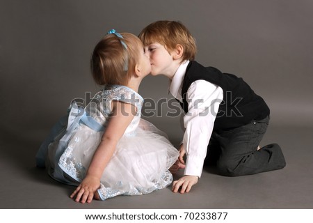 boy and girl kissing