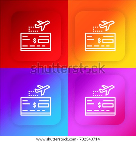 Travel four color gradient app icon set