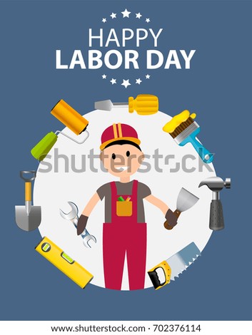 Happy Labor Day Poster Vector Illustration EPS10