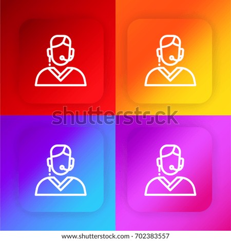 Telemarketer four color gradient app icon set