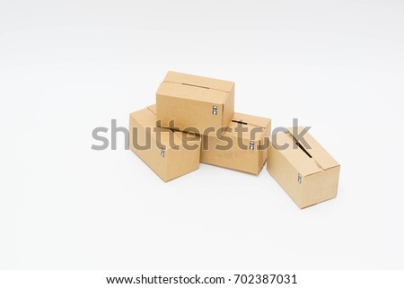 Boxes on white background