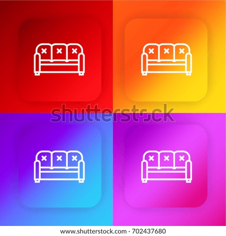 Sofa four color gradient app icon set